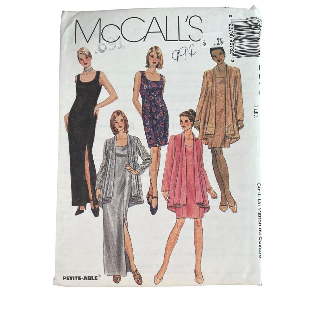 McCalls 9678 Dress and Jacket Sewing Pattern Size H 22W-24W 40-44 Vintage NEW